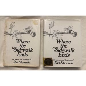 Lot Of 2 Shel Silverstein Hardback Book‎ Where The Sidewalk Ends 1974 & 25th Ann